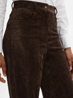 Marie Lund Damen Cordhose in schlamm - Länge: lang