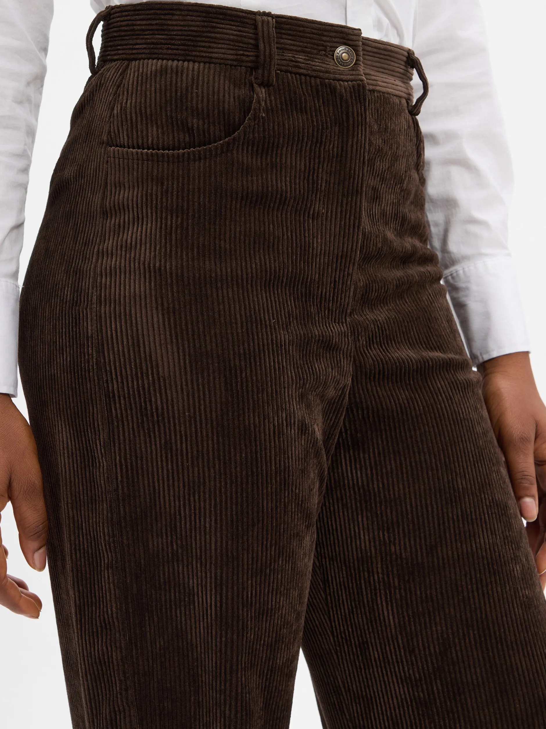 Marie Lund Damen Cordhose in schlamm - Länge: lang