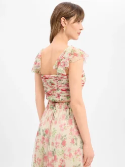 Marie Lund Damen Crop Top in vanille altrosa