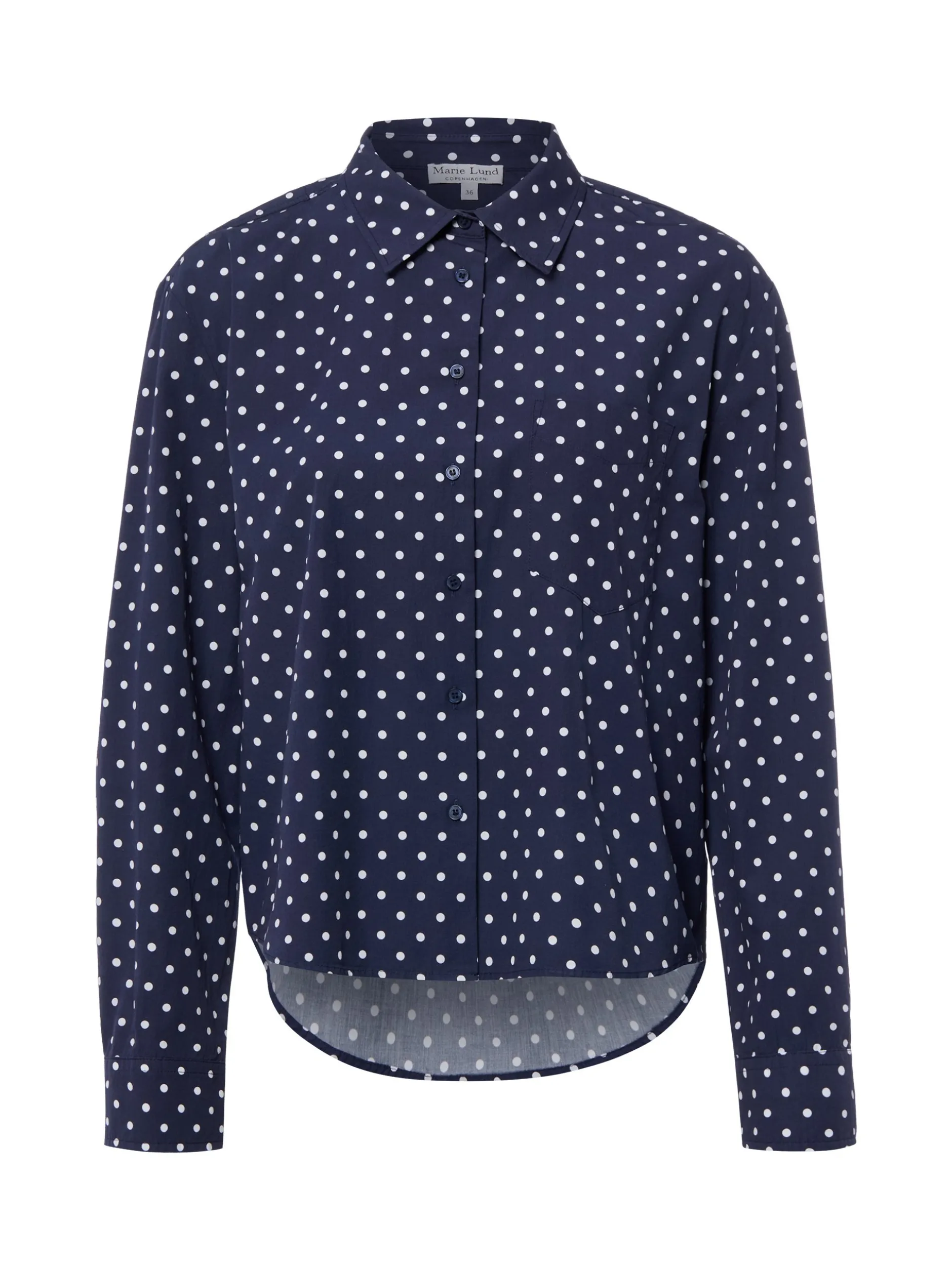 Marie Lund Damen Hemdbluse in marine weiß