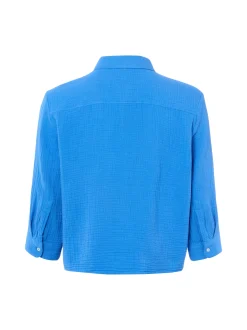 Marie Lund Damen Hemdbluse in blau - Ärmel: 3/4 Arm