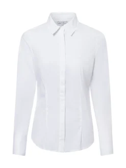 Marie Lund Damen Hemdbluse in weiß - Ärmel: langarm