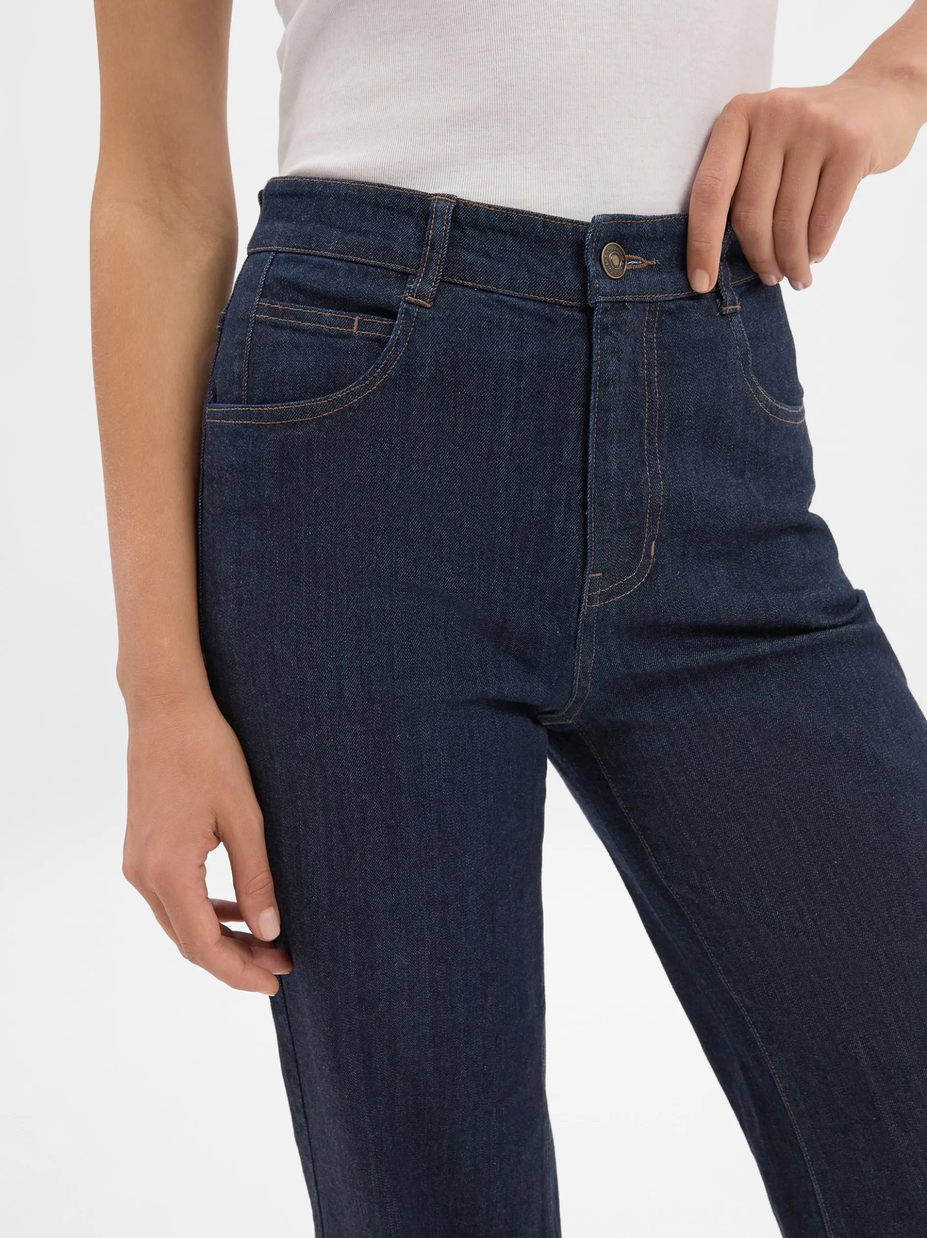 Marie Lund Damen Jeans in bleached - Länge: verkürzt