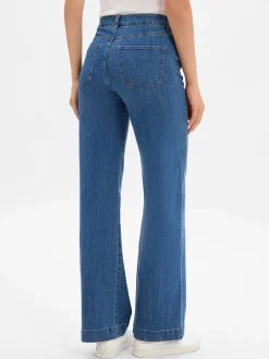 Marie Lund Damen Jeans in medium stone - Länge: lang
