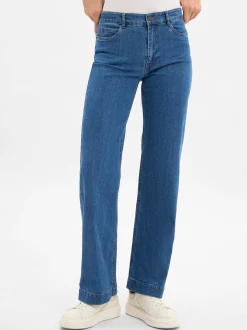 Marie Lund Damen Jeans in medium stone - Länge: lang