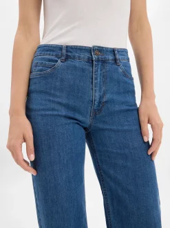 Marie Lund Damen Jeans in medium stone - Länge: lang