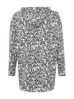 Marie Lund Damen Kapuzenshirt in ecru schwarz
