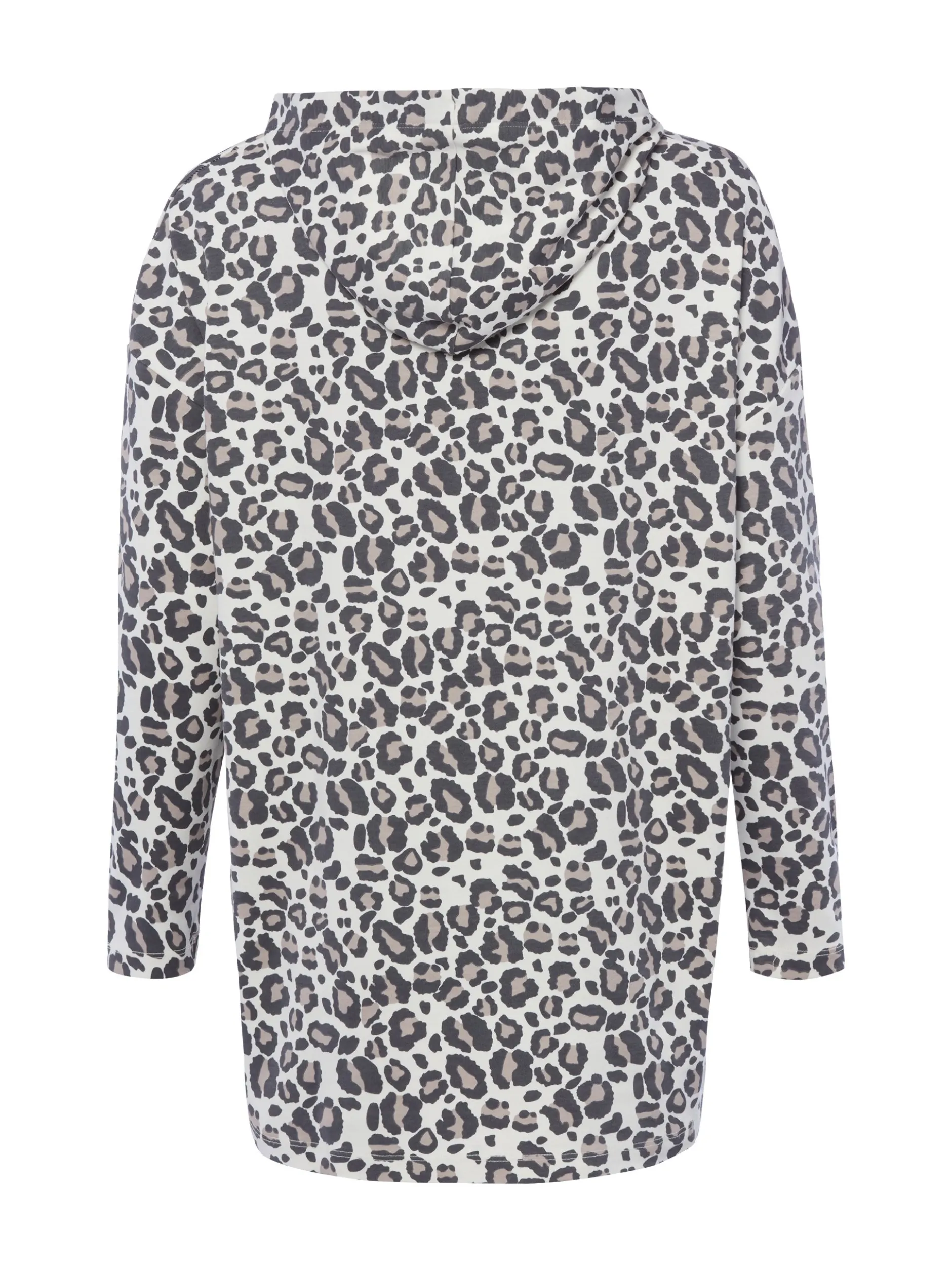 Marie Lund Damen Kapuzenshirt in ecru schwarz