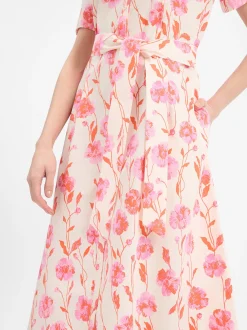 Marie Lund Damen Kleid in pink ecru - Ärmel: kurzarm