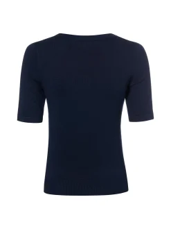 Marie Lund Damen Kurzarm-Pullover in marine