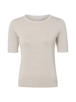Marie Lund Damen Kurzarm-Pullover in kitt