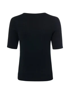 Marie Lund Damen Kurzarm-Pullover in schwarz