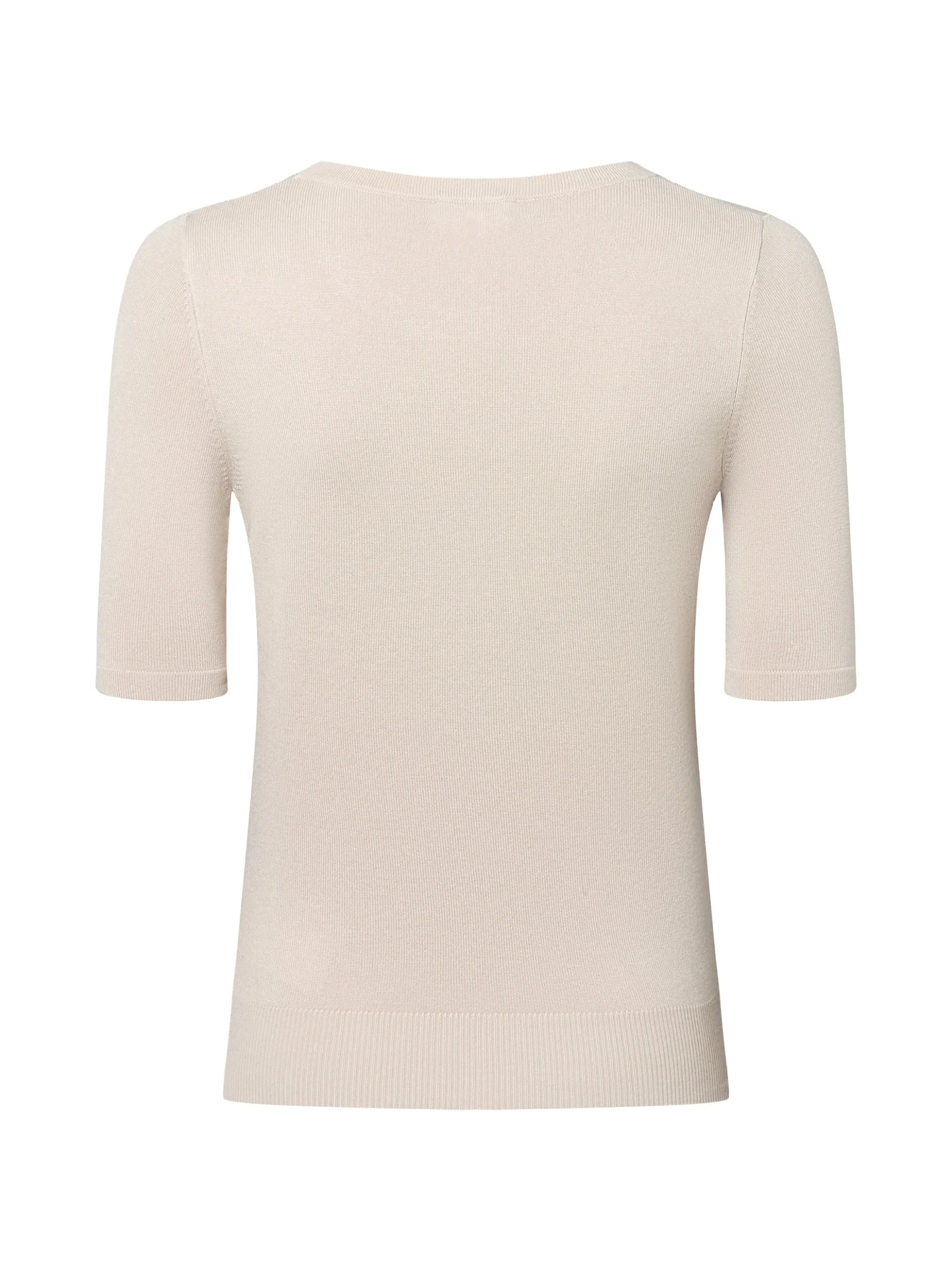 Marie Lund Damen Kurzarmpullover in kitt