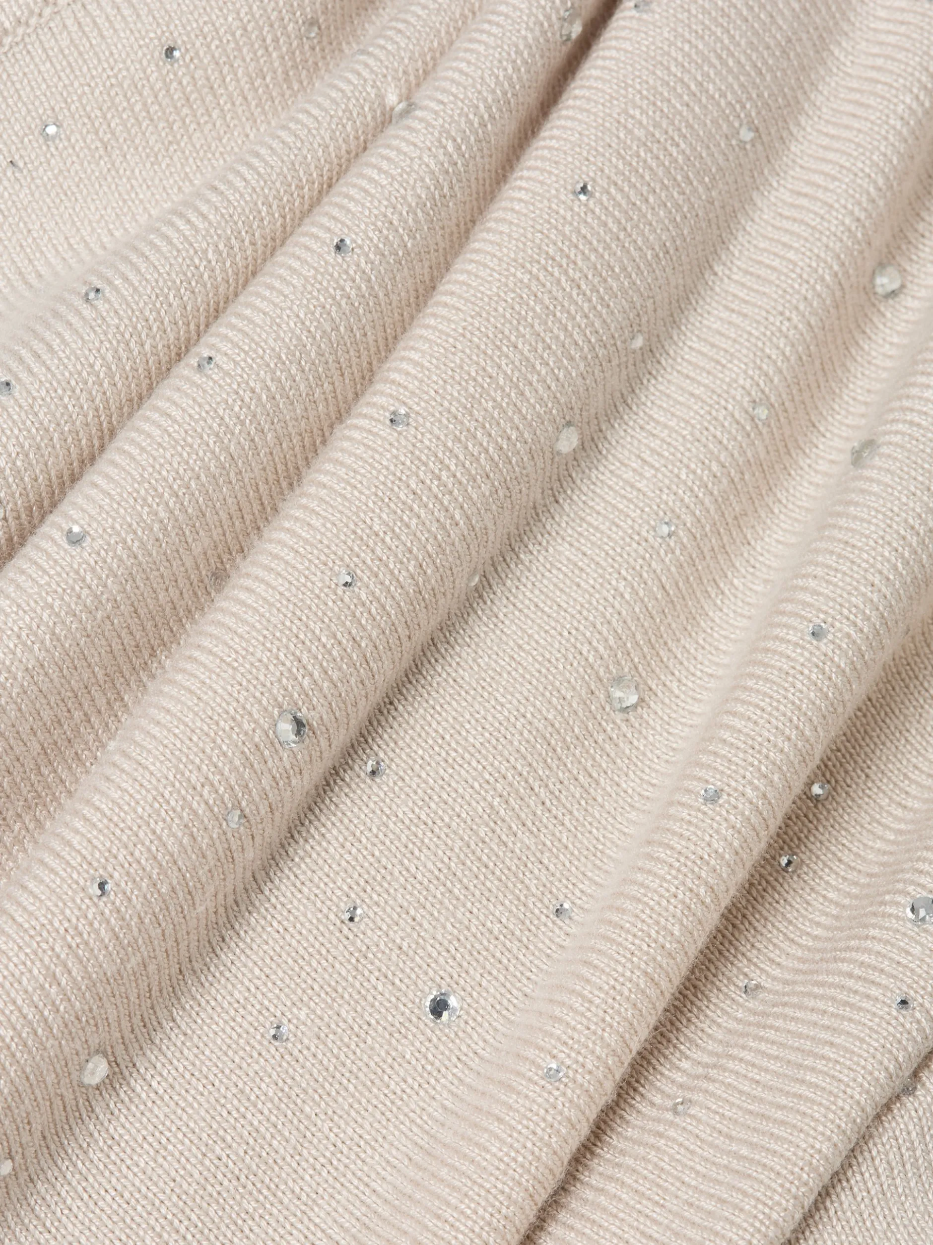 Marie Lund Damen Kurzarmpullover in kitt