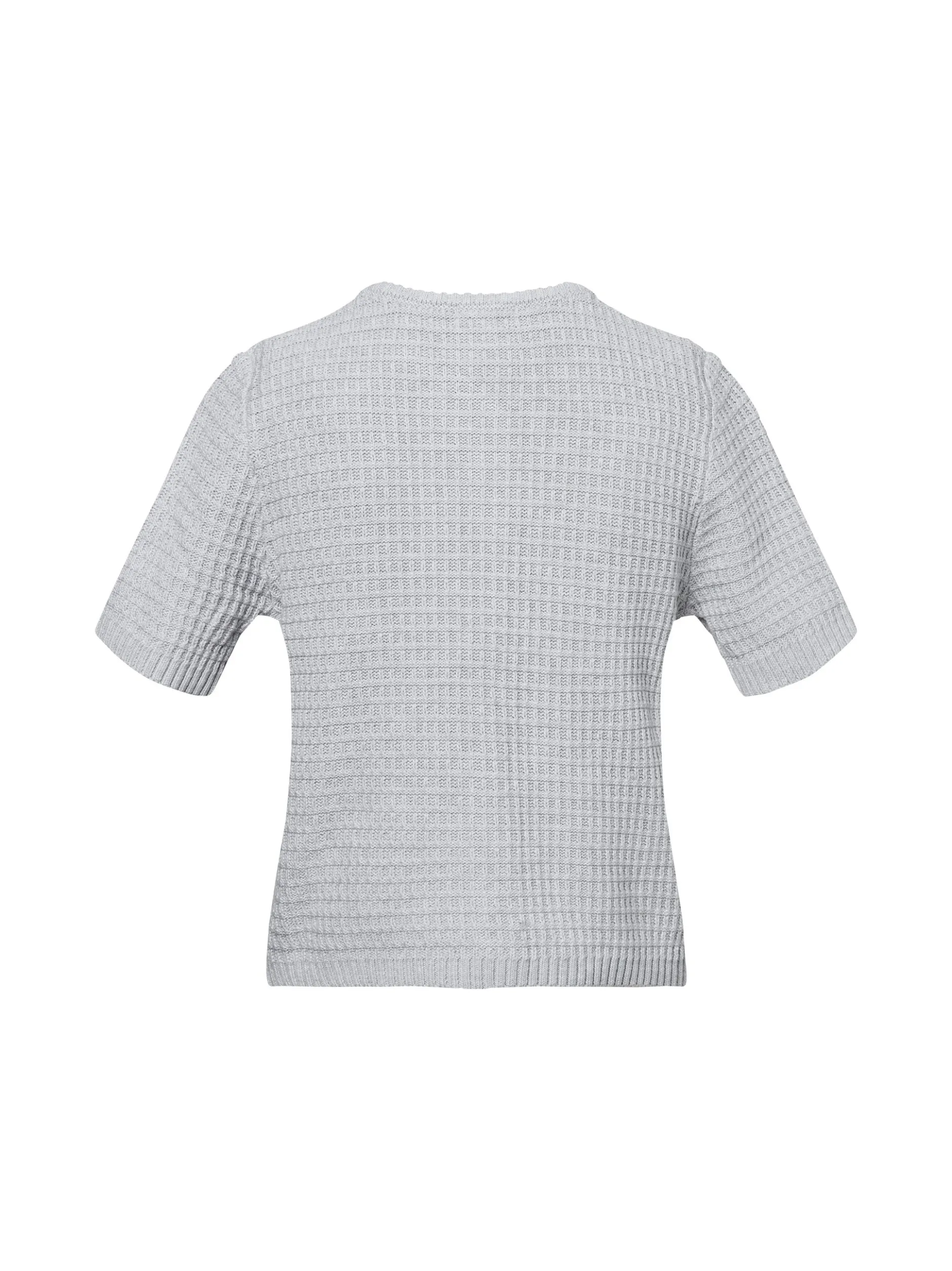 Marie Lund Damen Kurzarm-Strickjacke in hellgrau