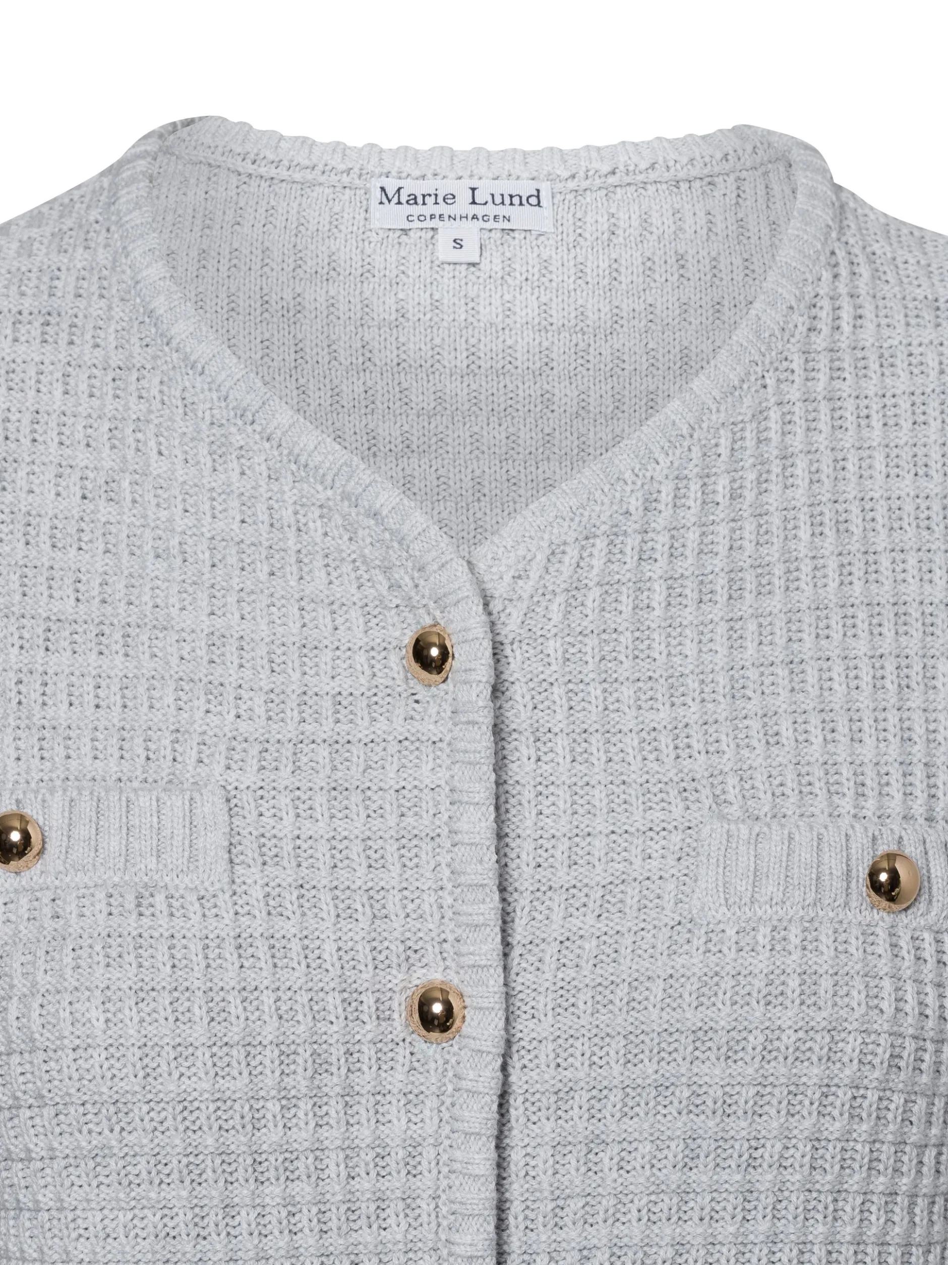 Marie Lund Damen Kurzarm-Strickjacke in hellgrau