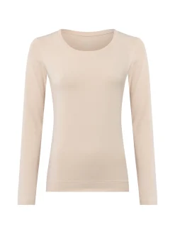 Marie Lund Damen Langarmshirt in beige - Ärmel: langarm