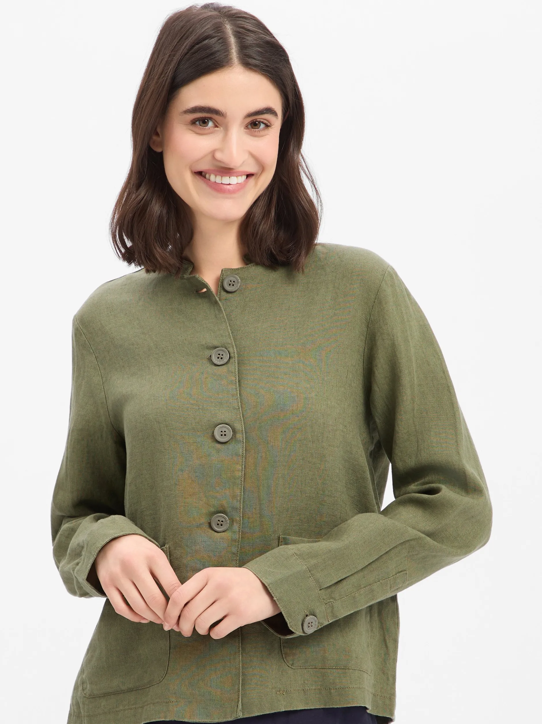 Marie Lund Damen Leinenbluse - Emma in oliv