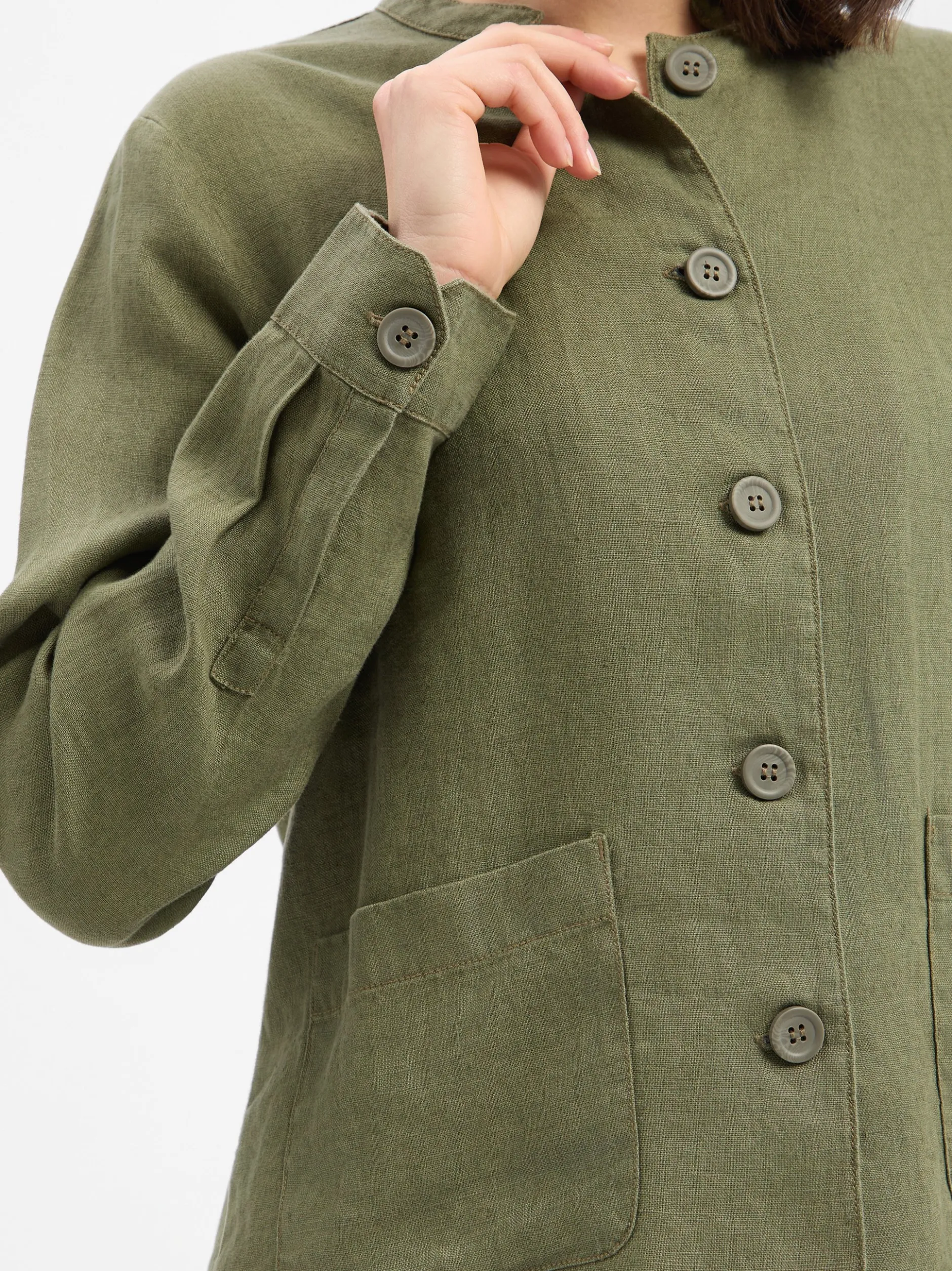 Marie Lund Damen Leinenbluse - Emma in oliv