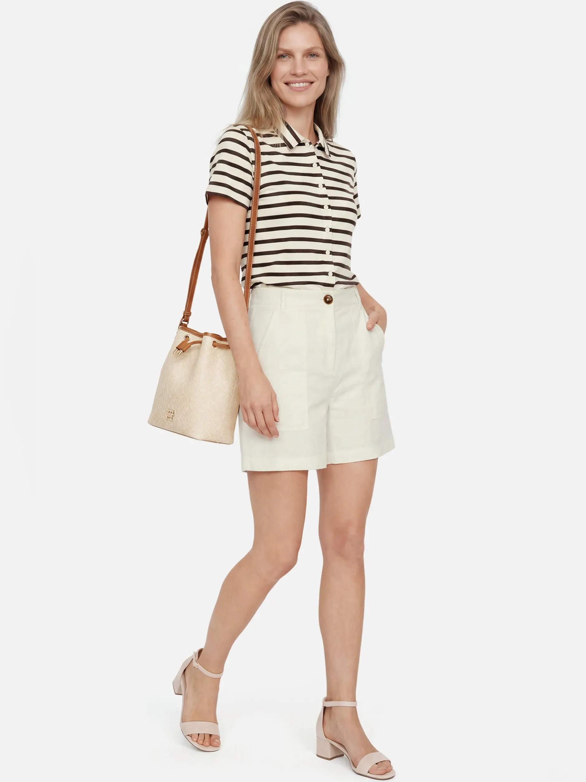 Marie Lund Damen Leinen-Mix-Bermuda in ecru