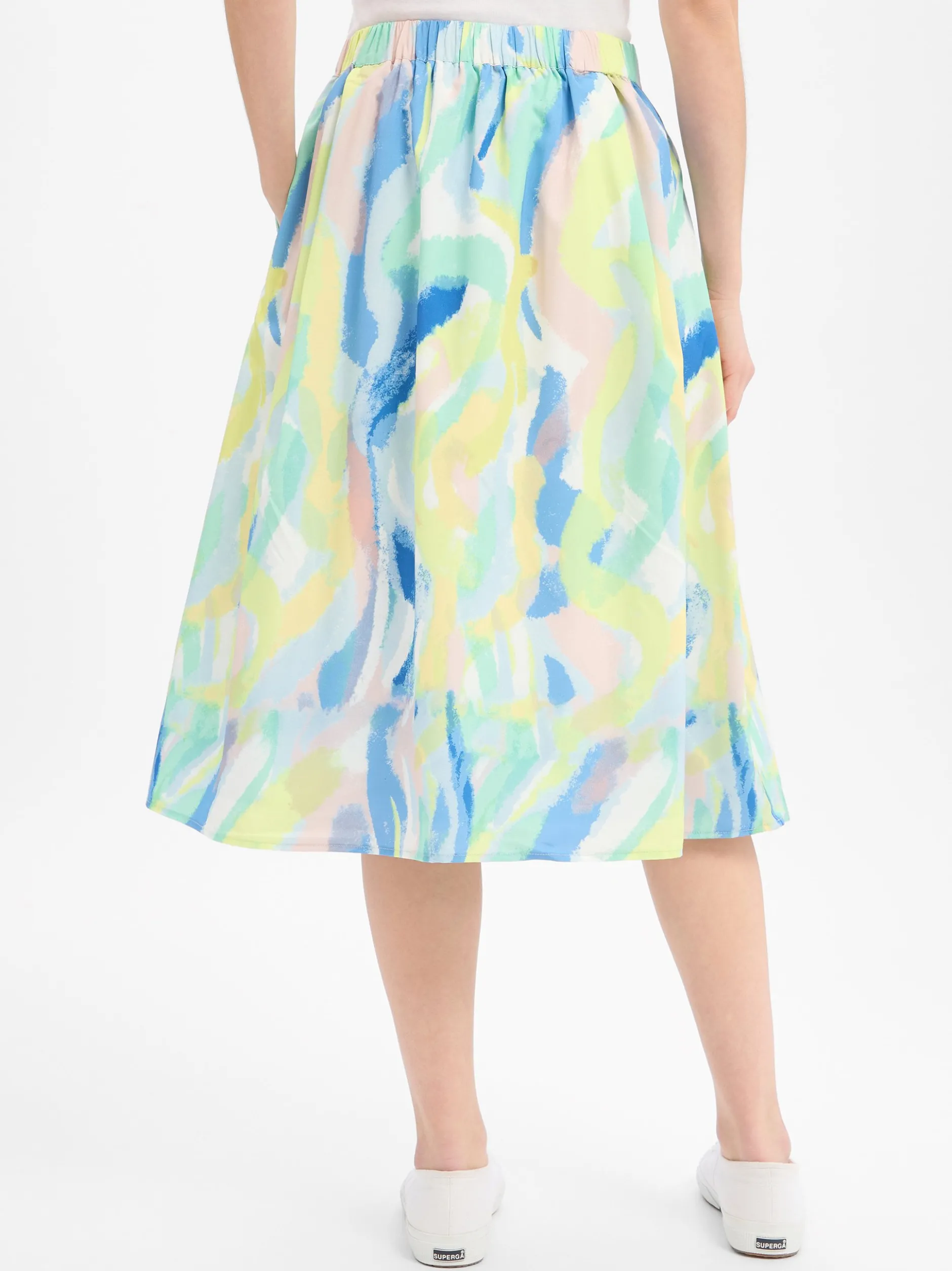 Marie Lund Damen Midirock in limone mehrfarbig