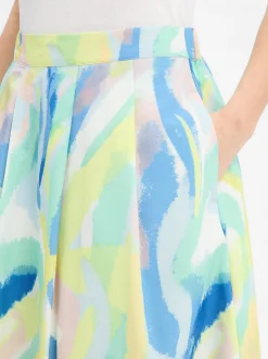 Marie Lund Damen Midirock in limone mehrfarbig