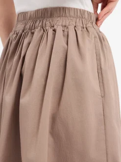 Marie Lund Damen Midirock in taupe - Länge: midi