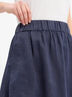 Marie Lund Damen Minirock aus Leinen in marine