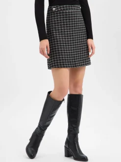 Marie Lund Damen Minirock in schwarz grau - Länge: kurz