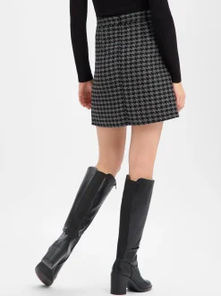 Marie Lund Damen Minirock in schwarz grau - Länge: kurz