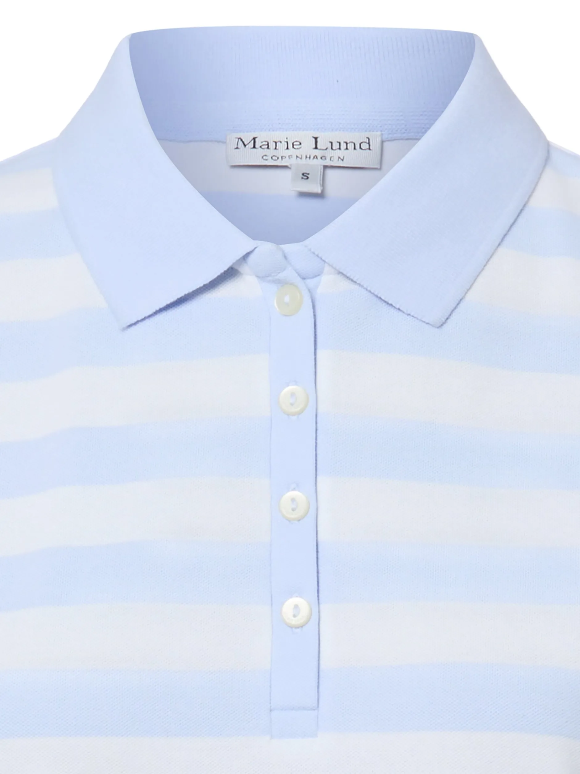 Marie Lund Damen Poloshirt in weiß hellblau