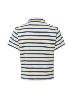 Marie Lund Damen Poloshirt in beige blau