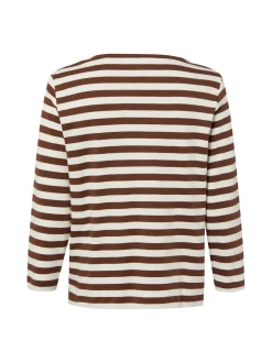 Marie Lund Damen Shirt in mocca ecru - Ärmel: 3/4 Arm