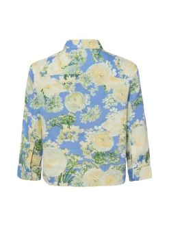 Marie Lund Damen Sommerbluse aus Leinen - Liane in vanille blau