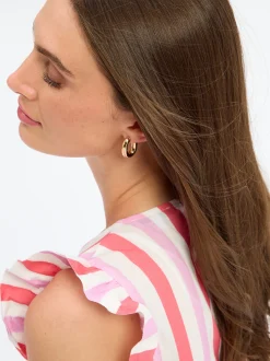 Marie Lund Damen Sommerkleid in weiß pink - Länge: lang