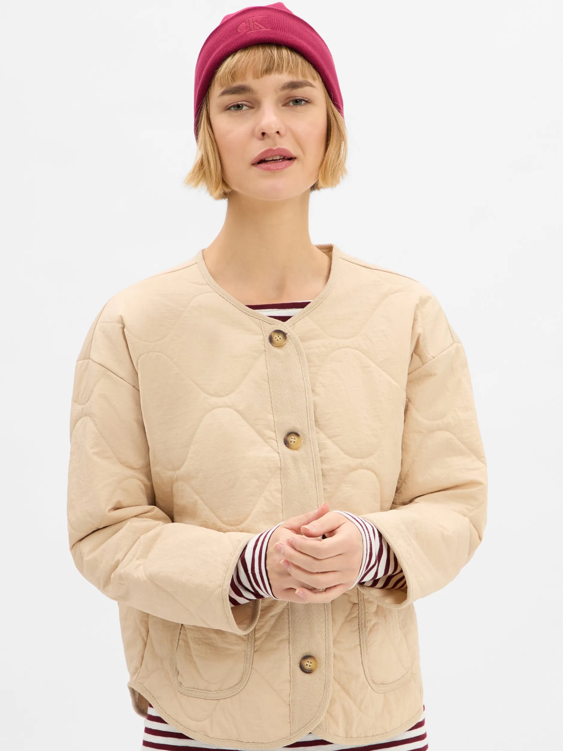 Marie Lund Damen Steppjacke in beige