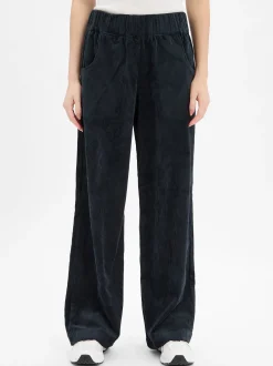 Marie Lund Damen Stoffhose in marine - Länge: lang