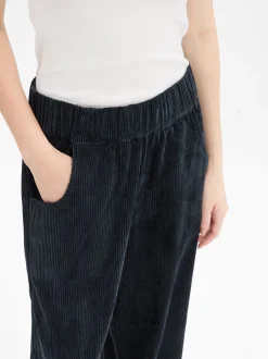 Marie Lund Damen Stoffhose in marine - Länge: lang