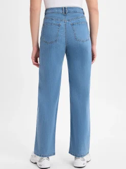 Marie Lund Damen Straight Fit Jeans in medium stone