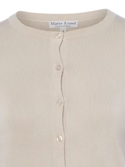 Marie Lund Damen Strickjacke in kitt - Ärmel: langarm