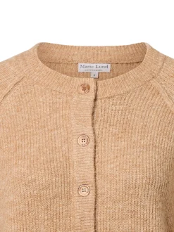 Marie Lund Damen Strickjacke mit Wolle und Alpaka in camel
