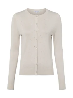 Marie Lund Damen Strickjacke in kitt - Ärmel: langarm