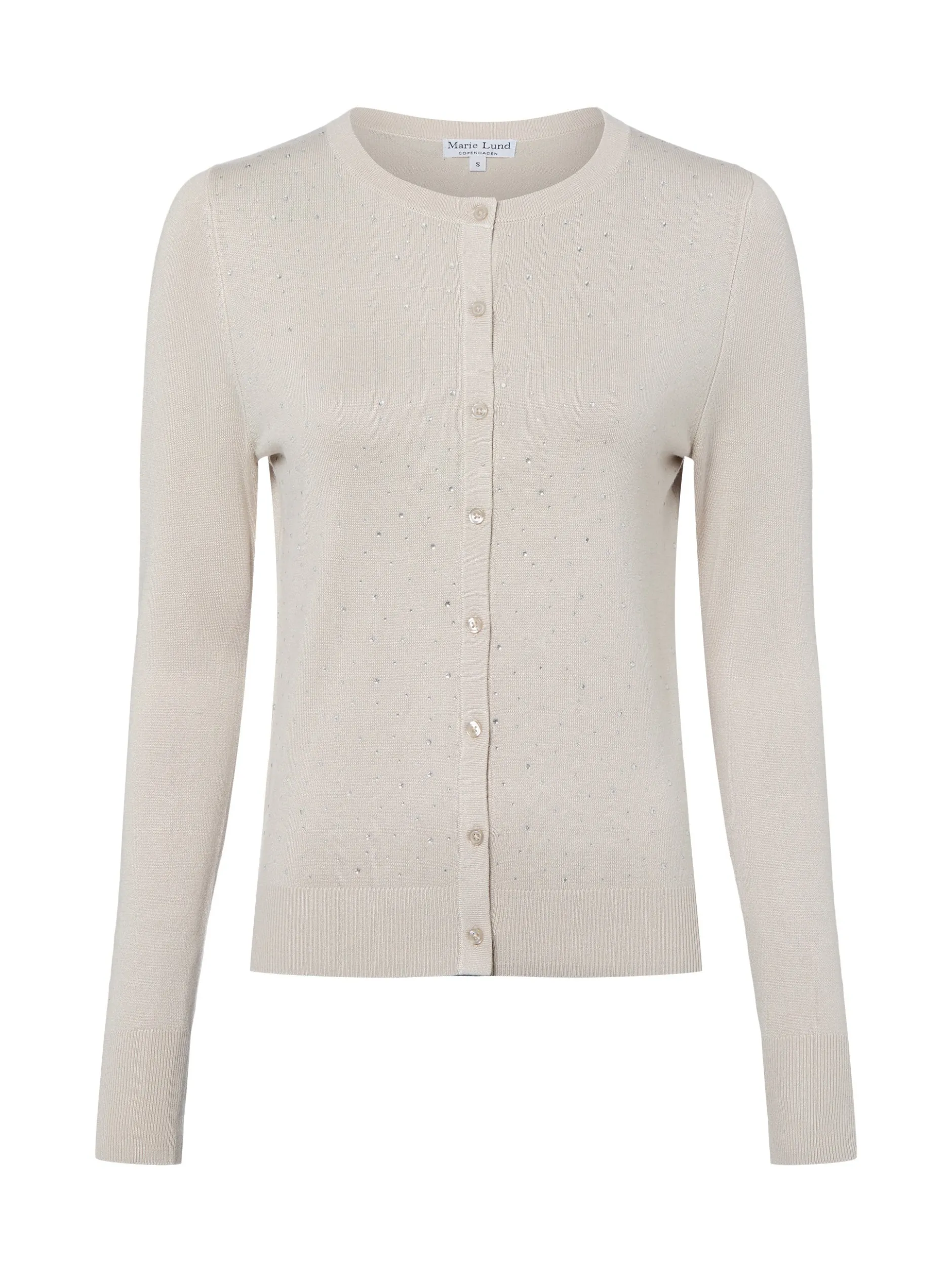 Marie Lund Damen Strickjacke in kitt - Ärmel: langarm