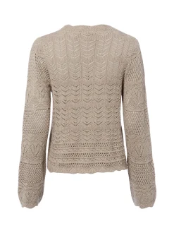 Marie Lund Damen Strickjacke in taupe