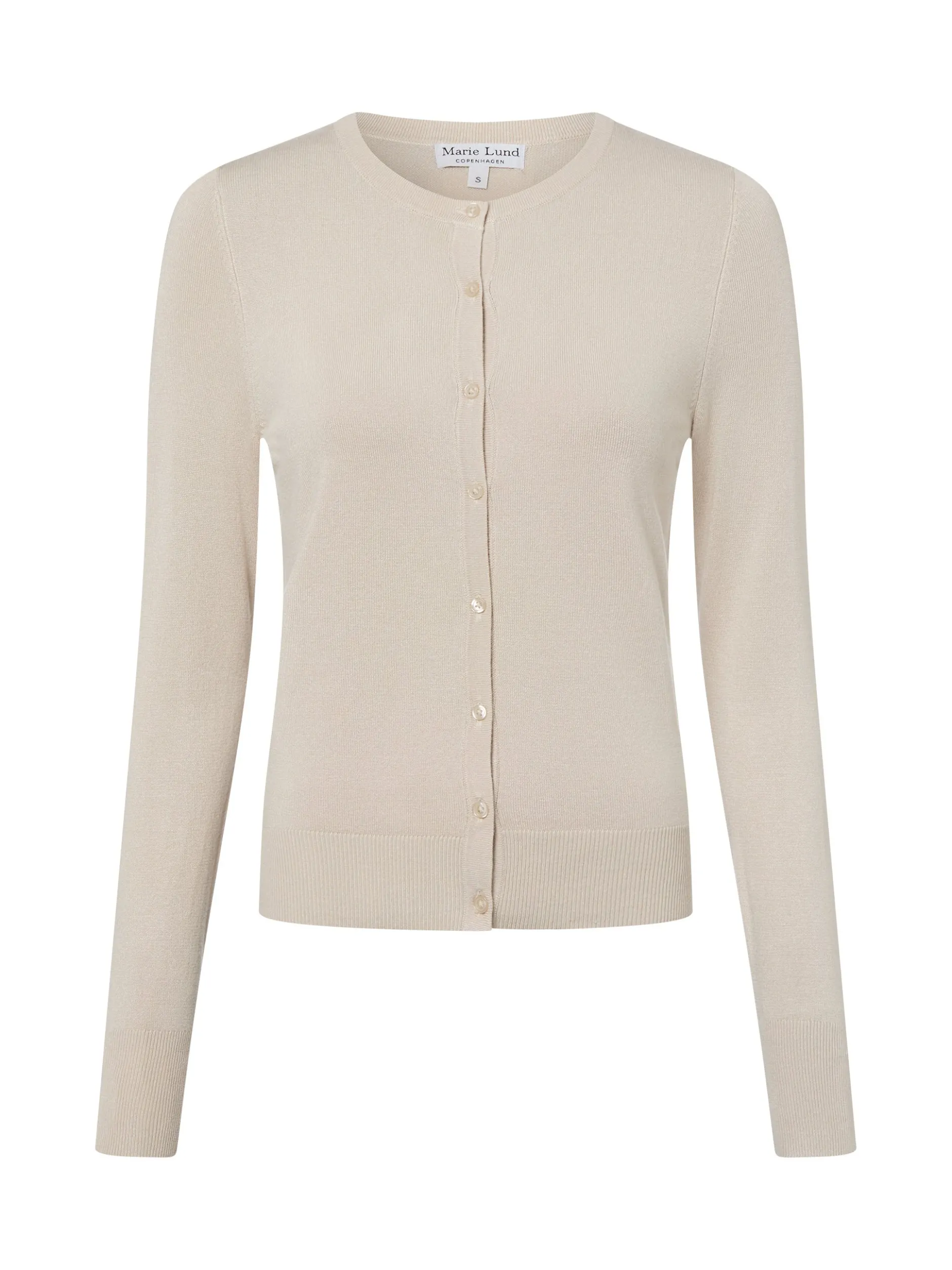 Marie Lund Damen Strickjacke in kitt - Ärmel: langarm