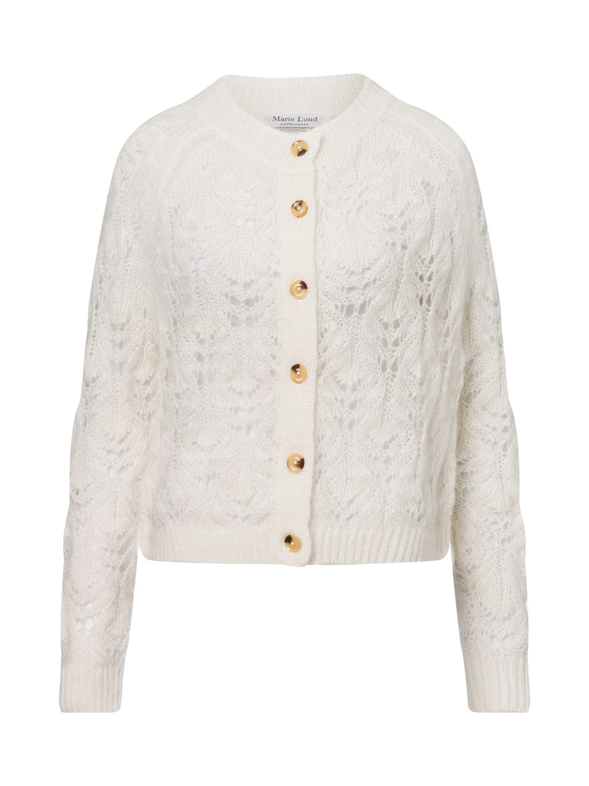 Marie Lund Damen Strickjacke mit Mohair-Anteil in weiß