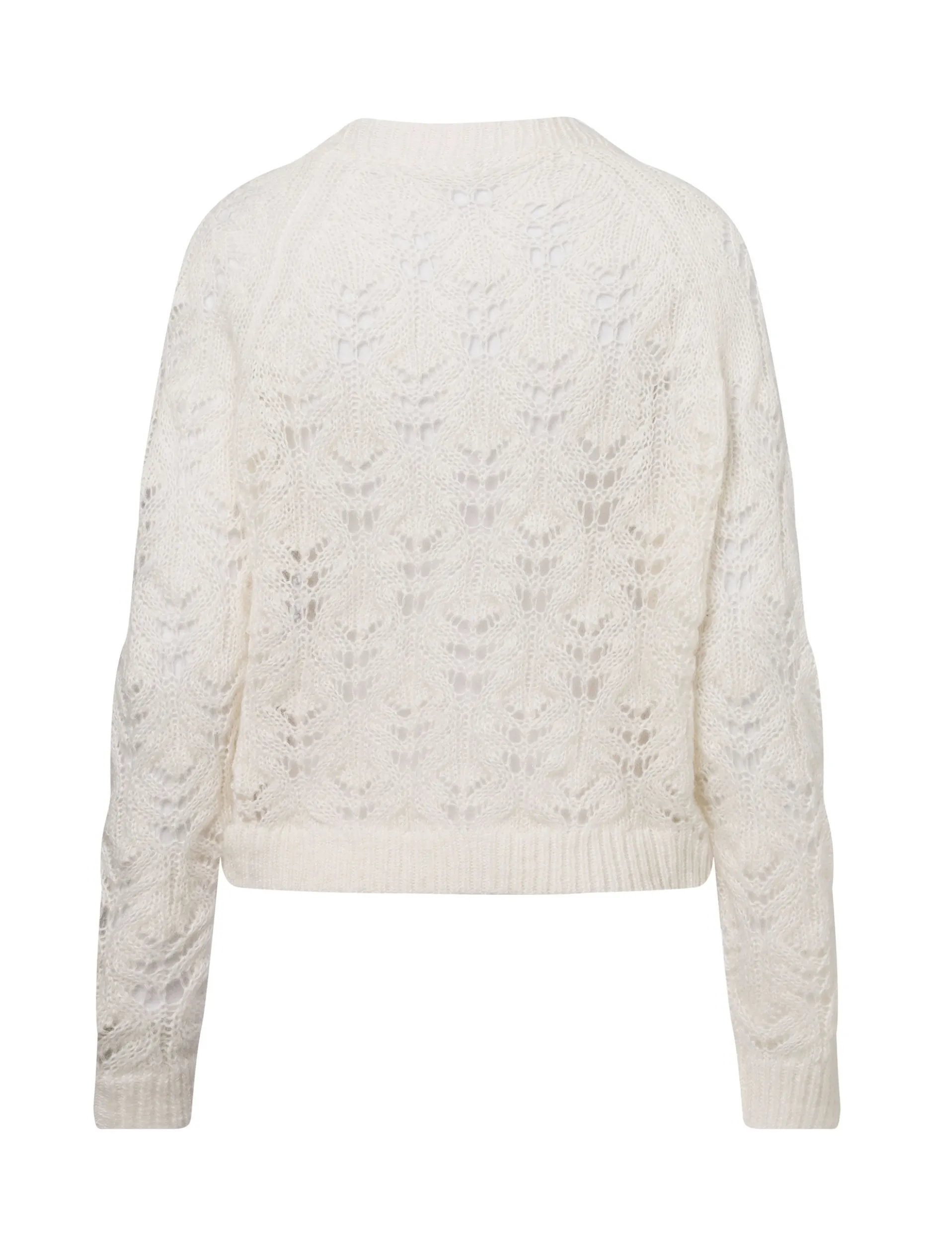 Marie Lund Damen Strickjacke mit Mohair-Anteil in weiß