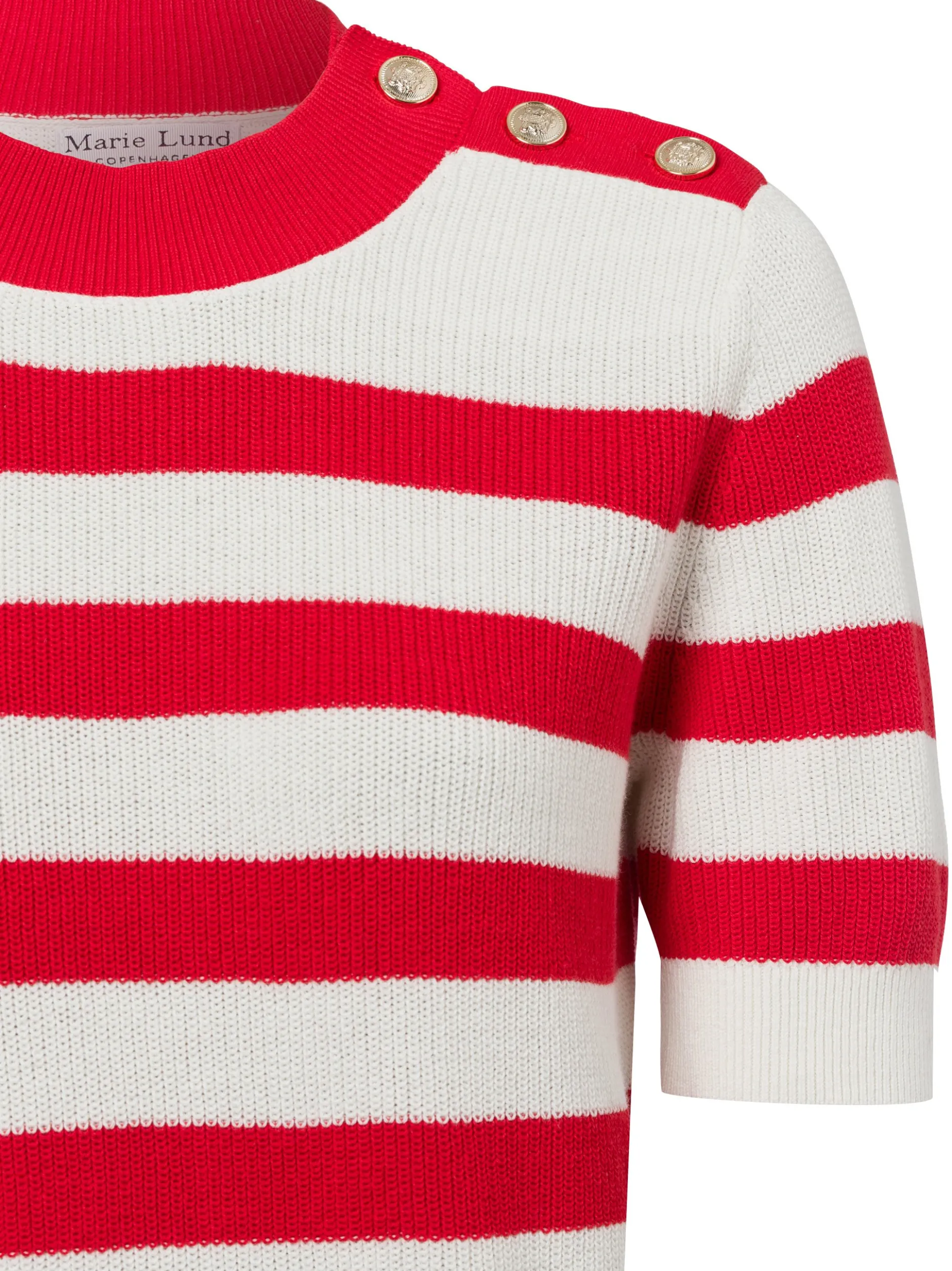 Marie Lund Damen Strickpullover in rot ecru