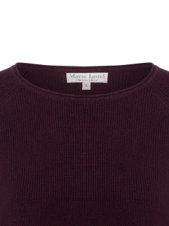 Marie Lund Damen Strickpullover in aubergine
