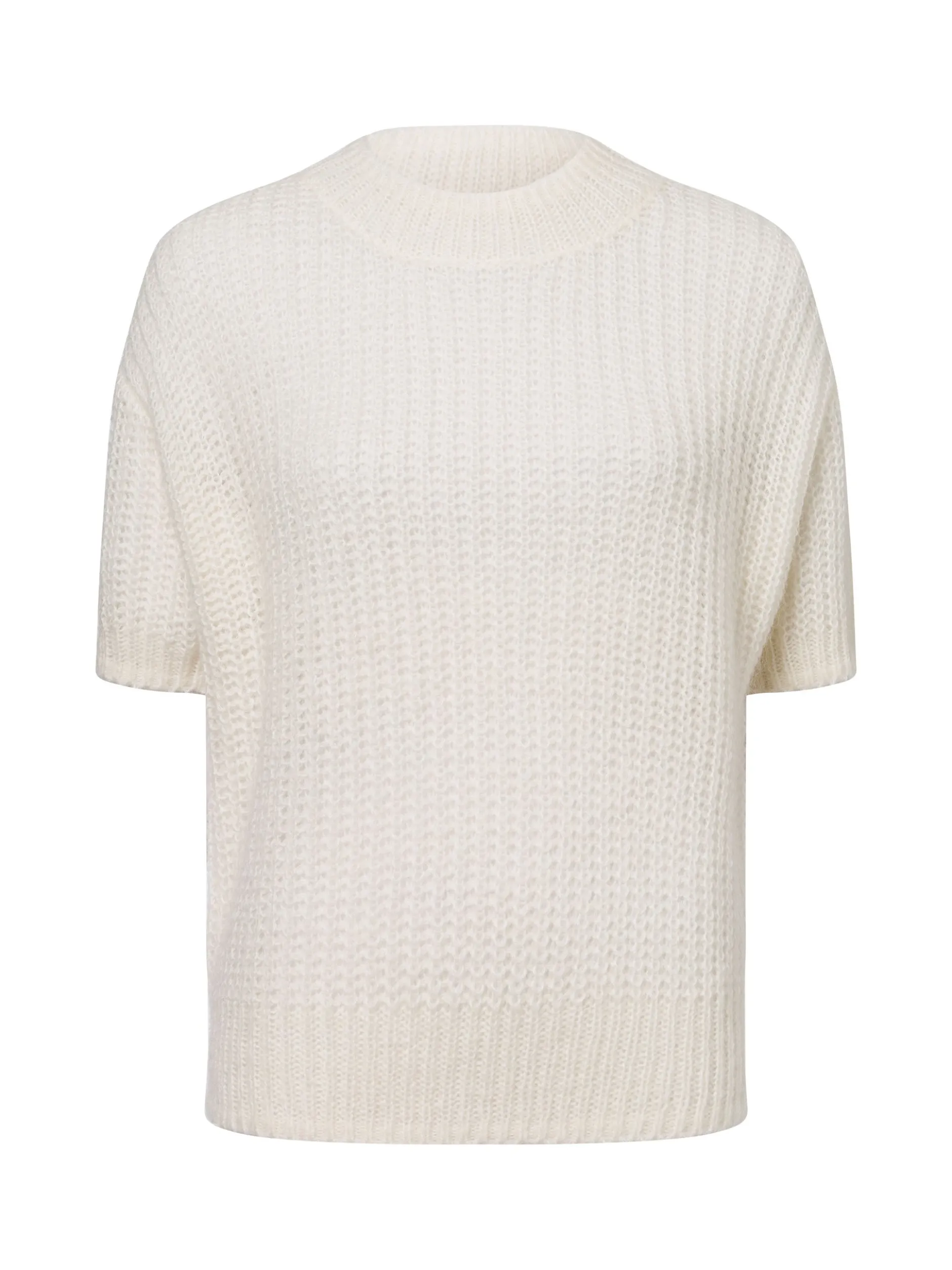 Marie Lund Damen Strickpullover mit Mohairanteil in ecru